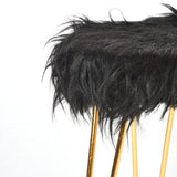 Black Colour Faux Fur Stool