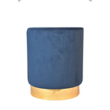 Blue Colour Smooth Velvet Pouf