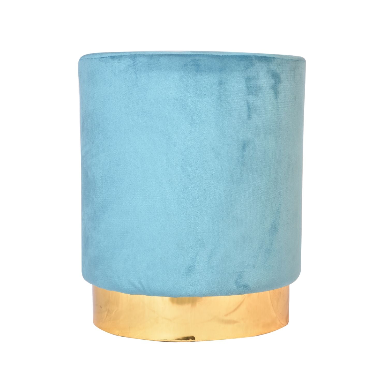 Arctic Blue Colour Smooth Velvet Pouf