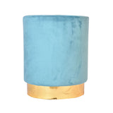 Arctic Blue Colour Smooth Velvet Pouf