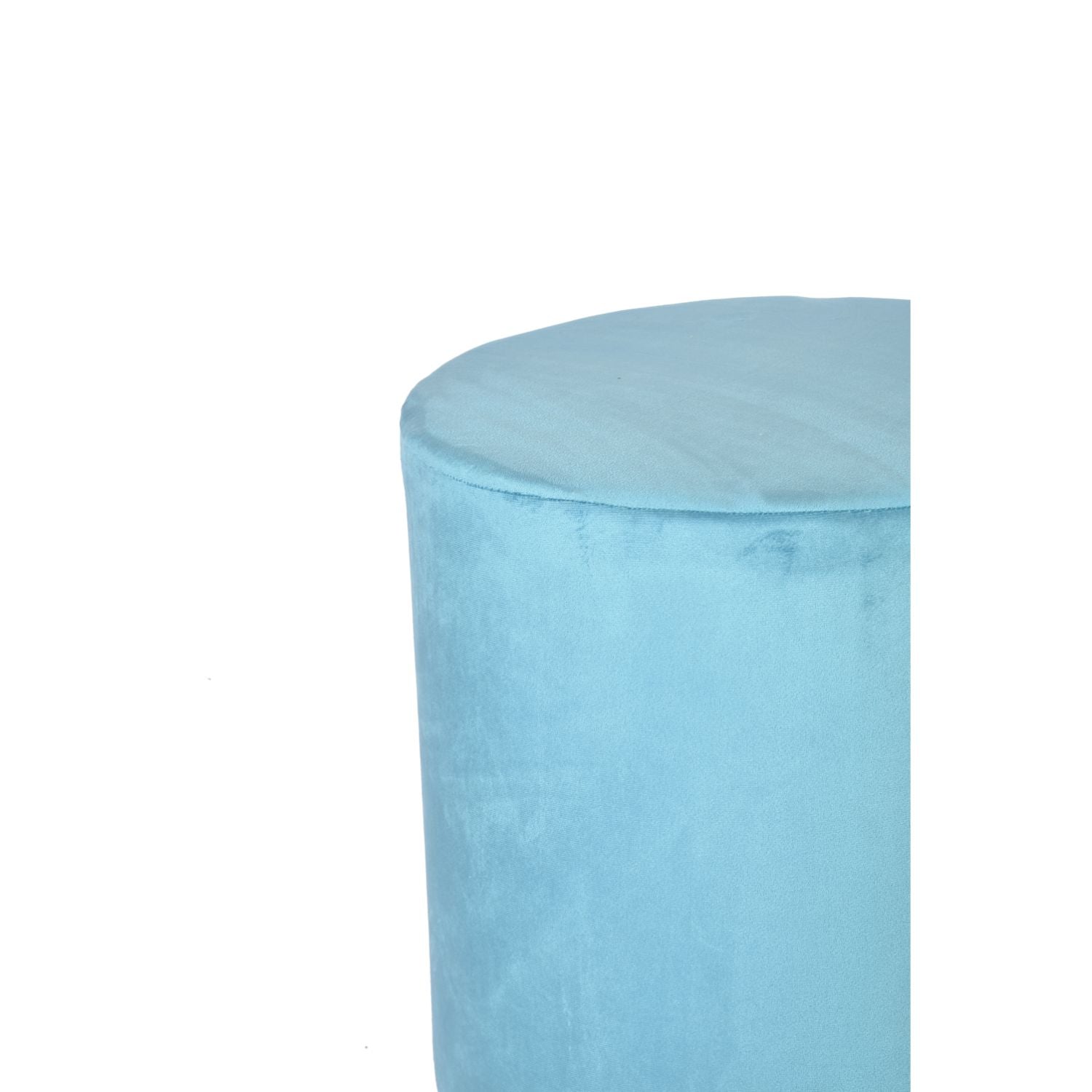 Arctic Blue Colour Smooth Velvet Pouf