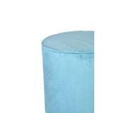 Arctic Blue Colour Smooth Velvet Pouf
