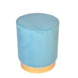Arctic Blue Colour Smooth Velvet Pouf