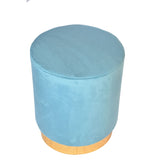 Arctic Blue Colour Smooth Velvet Pouf