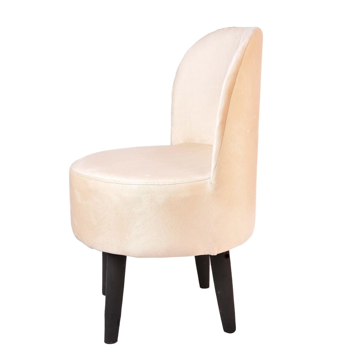 Cream Colour Smooth Round Velvet Chair